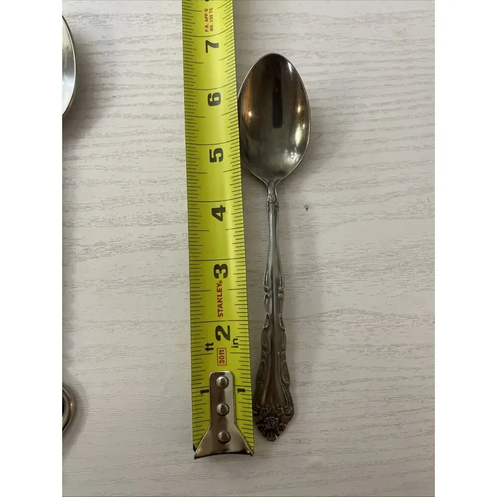 Vintage Mixed Stainless Steel Spoons Lot 3 Sears Gentle Rose Spiral Slotted Vtg